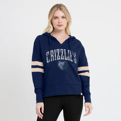 Memphis Grizzlies Women's Bold Move Dolman V-Neck High Hip Hoodie Navy