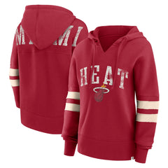 Miami Heat Women's Bold Move Dolman V-Neck High Hip Hoodie Red