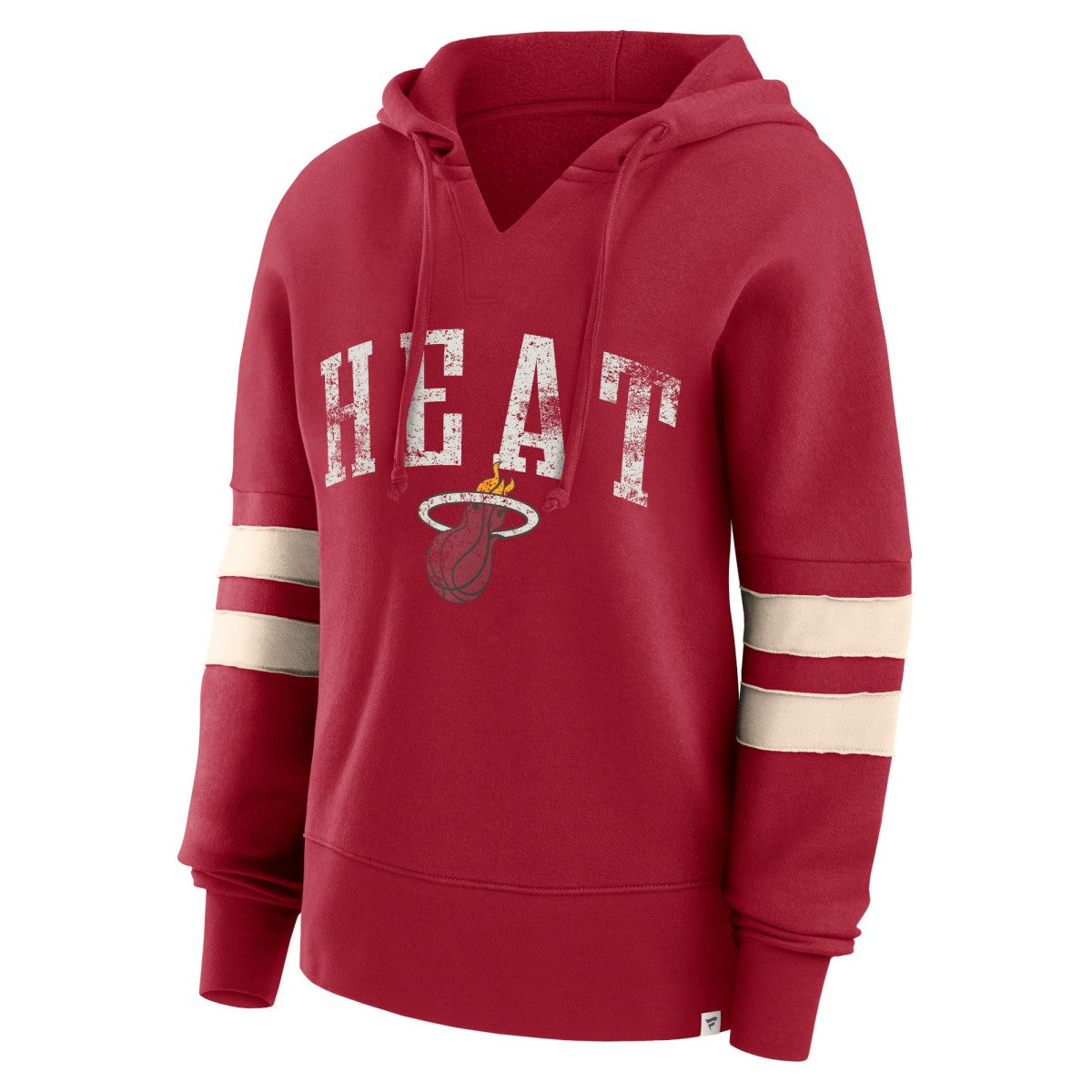 Miami Heat Women's Bold Move Dolman V-Neck High Hip Hoodie Red