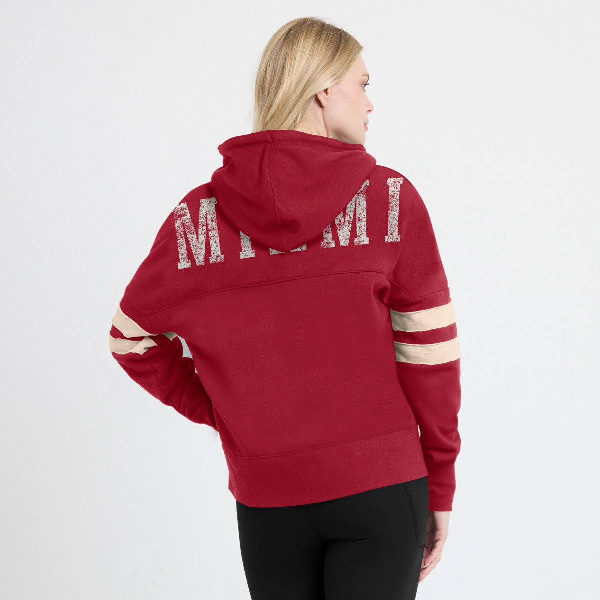 Miami Heat Women's Bold Move Dolman V-Neck High Hip Hoodie Red