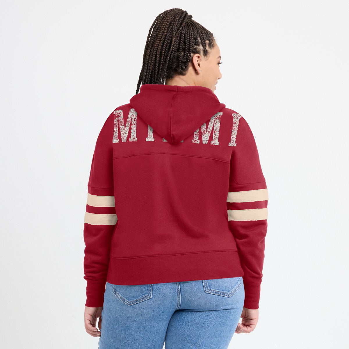Miami Heat Women's Bold Move Dolman V-Neck High Hip Hoodie Red