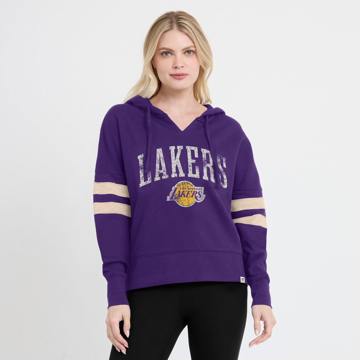 Los Angeles Lakers Women's Bold Move Dolman V-Neck High Hip Hoodie Purple