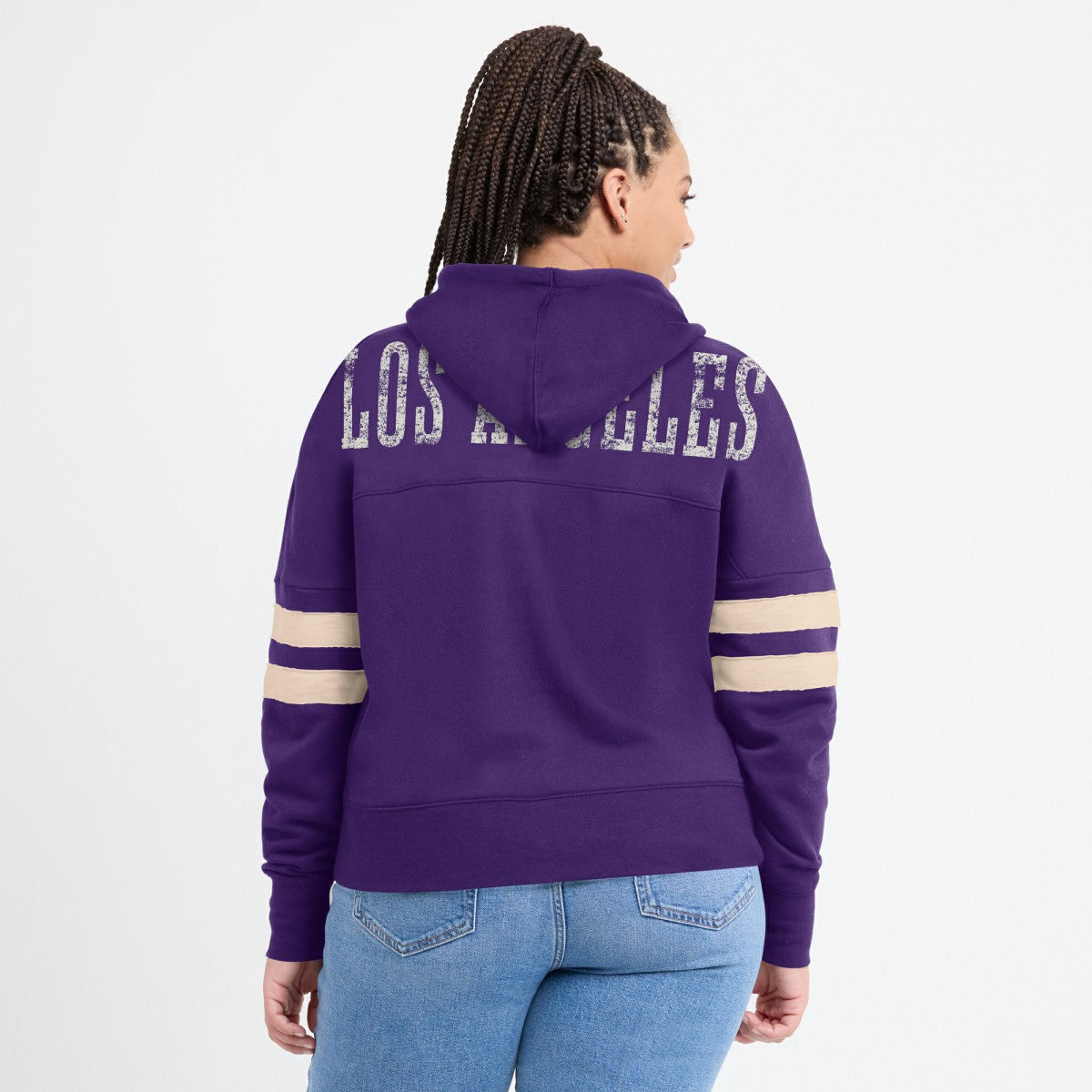 Los Angeles Lakers Women's Bold Move Dolman V-Neck High Hip Hoodie Purple