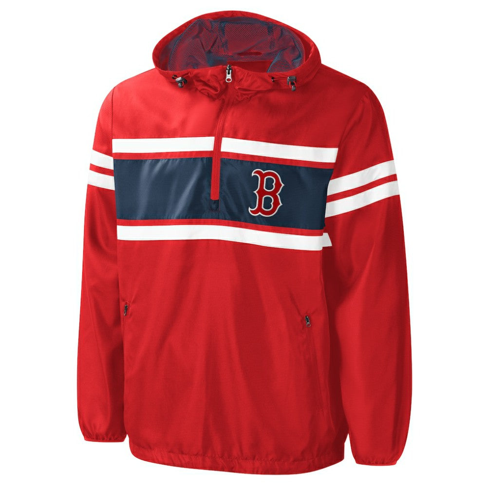 Boston Red Sox G-III Sports by Carl Banks Game Score Quarter-Zip Windbreaker - Red Windbreaker