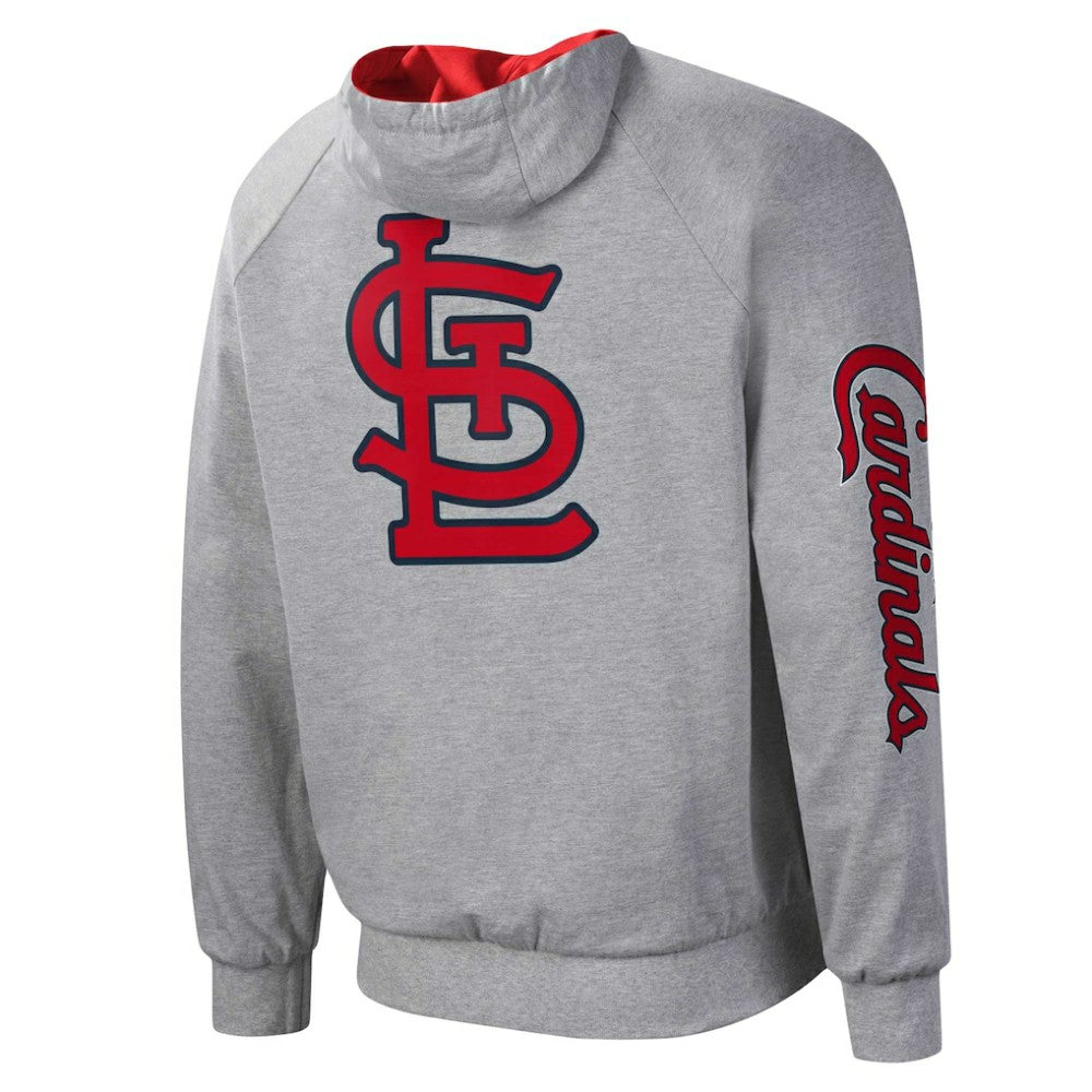 St. Louis Cardinals G-III Sports by Carl Banks Southpaw Reversible Raglan Hoodie Full-Zip Jacket - Red/Heather Gray Jackets