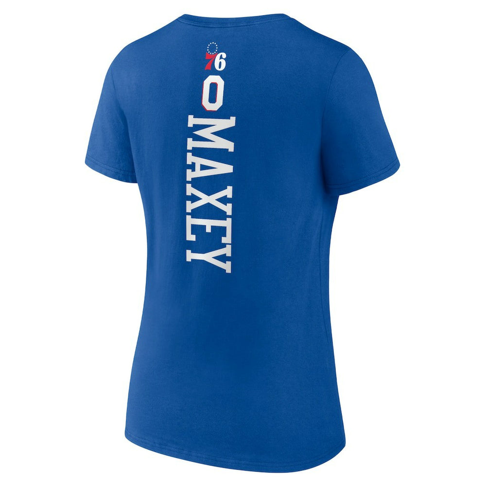 Tyrese Maxey Philadelphia 76ers Women's Playmaker Team Name & Number V-Neck T-Shirt Royal
