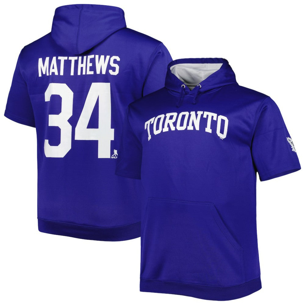 NHL Auston Matthews Toronto Maple Leafs Fanatics Big & Tall Name & Number Pullover Hoodie - Blue