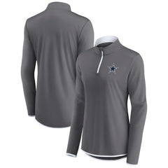 Dallas Cowboys Women's Corner Long Sleeve 1/4 Zip Top Gray