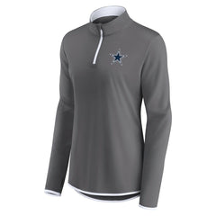 Dallas Cowboys Women's Corner Long Sleeve 1/4 Zip Top Gray
