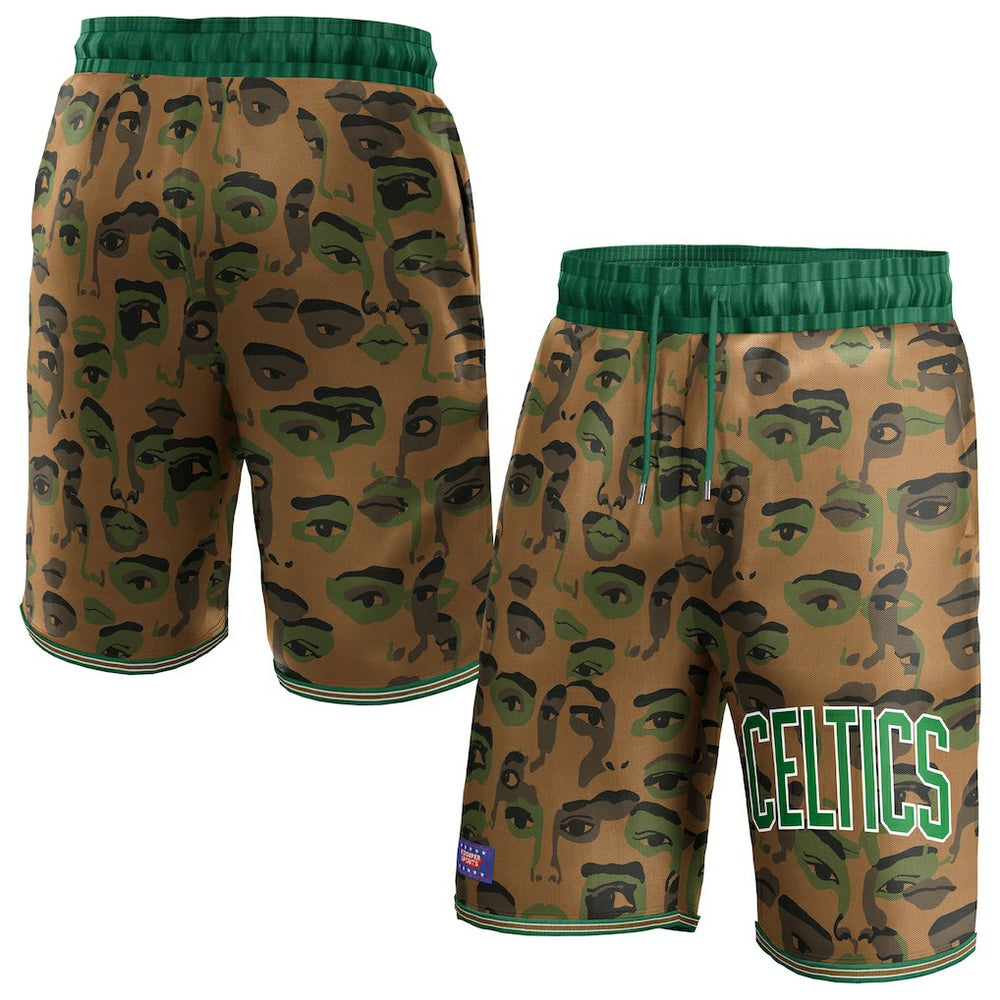 Boston Celtics NBA & KidSuper Studios Unisex Hometown Shorts Brown