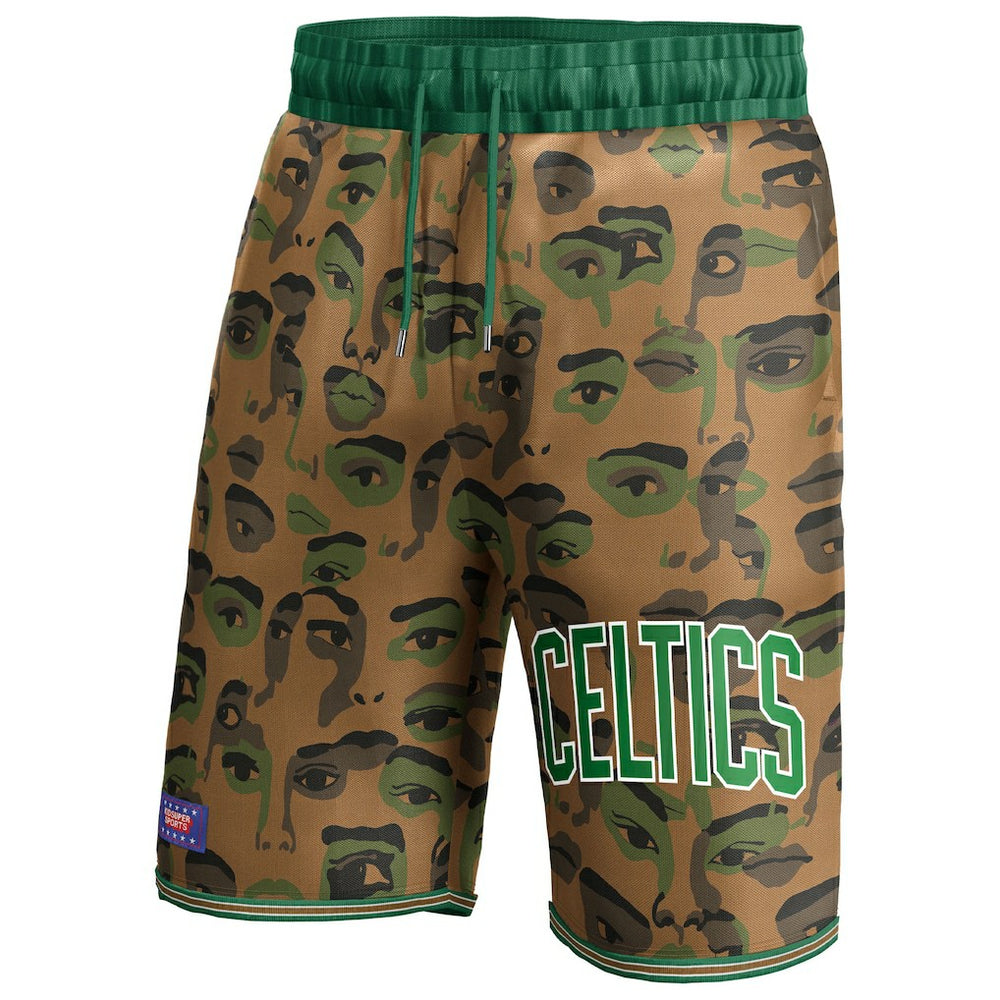 Boston Celtics NBA & KidSuper Studios Unisex Hometown Shorts Brown