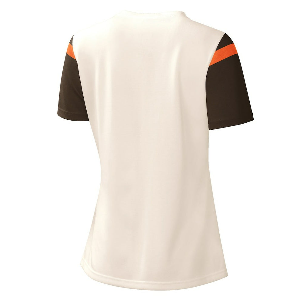 Cleveland Browns Starter Women's Kick Start V-Neck T-Shirt Cream