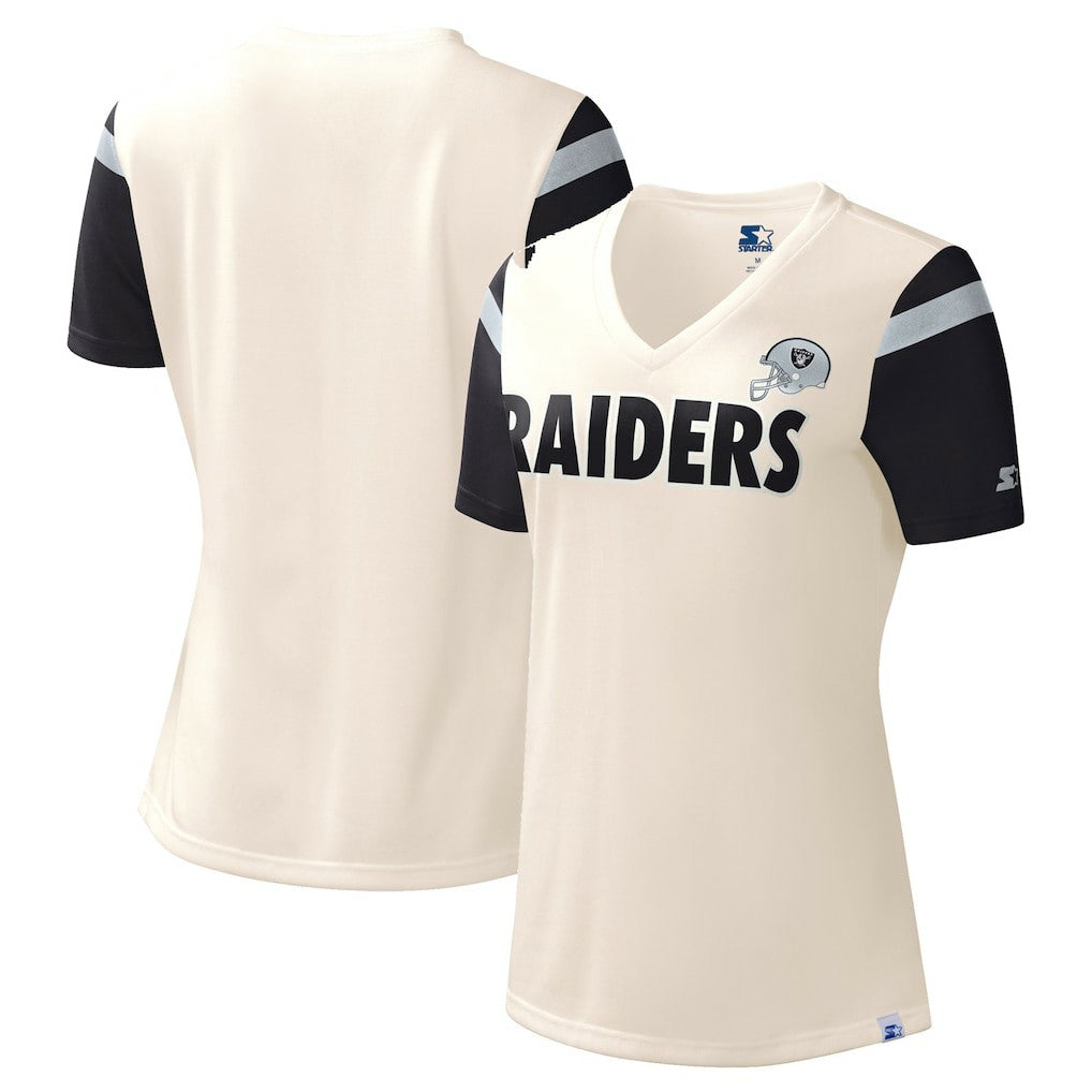 Las Vegas Raiders Starter Women's Kick Start V-Neck T-Shirt White