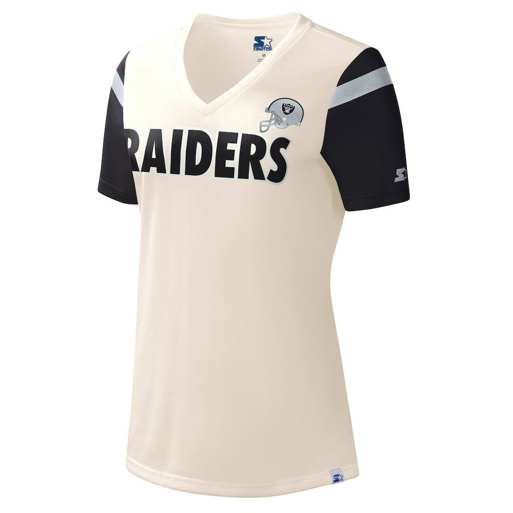Las Vegas Raiders Starter Women's Kick Start V-Neck T-Shirt White
