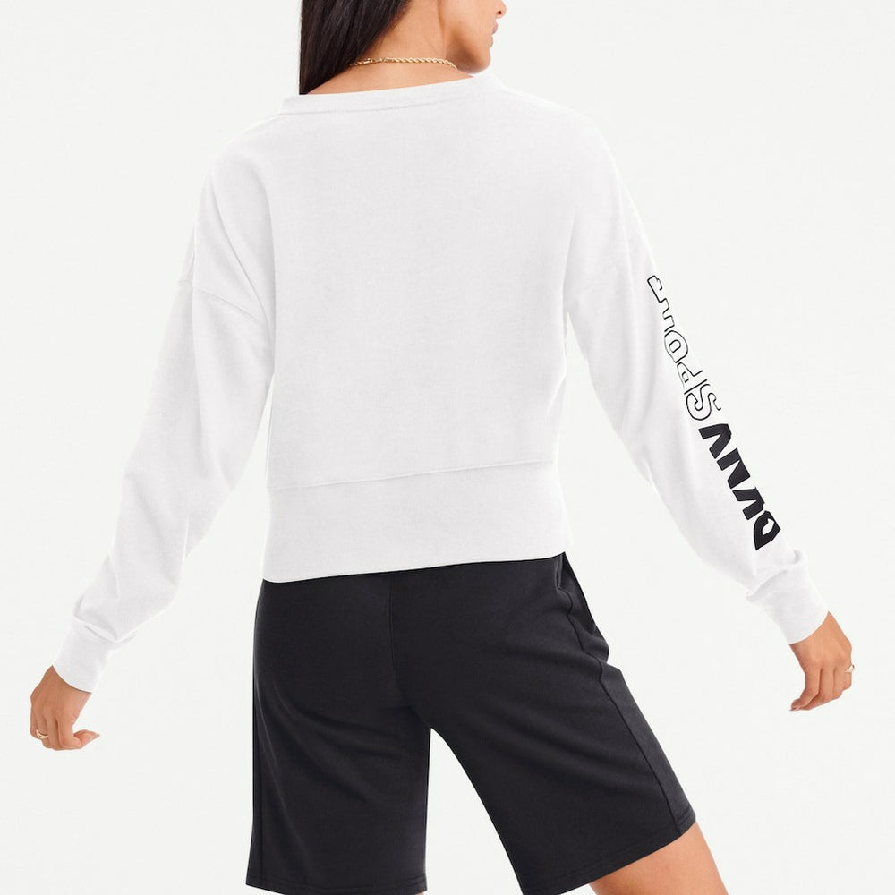Las Vegas Raiders DKNY Sport Women's Lily V-Neck Pullover Sweatshirt White