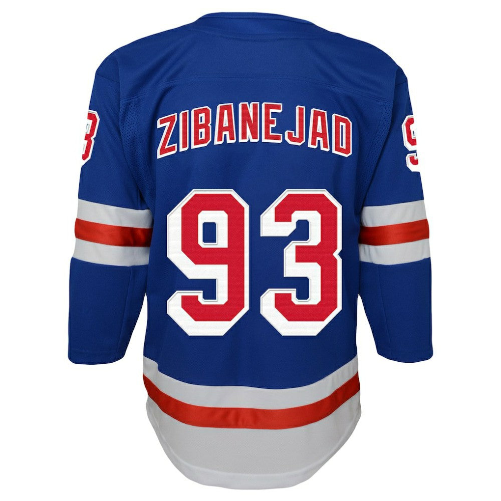 NHL Mika Zibanejad New York Rangers Youth Home Premier Player Jersey - Blue