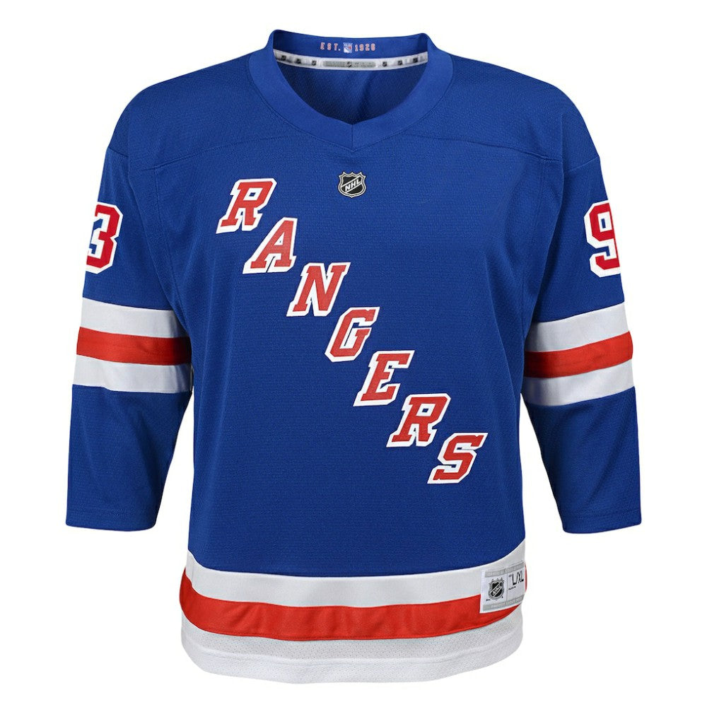 NHL Mika Zibanejad New York Rangers Youth Home Replica Player Jersey - Blue