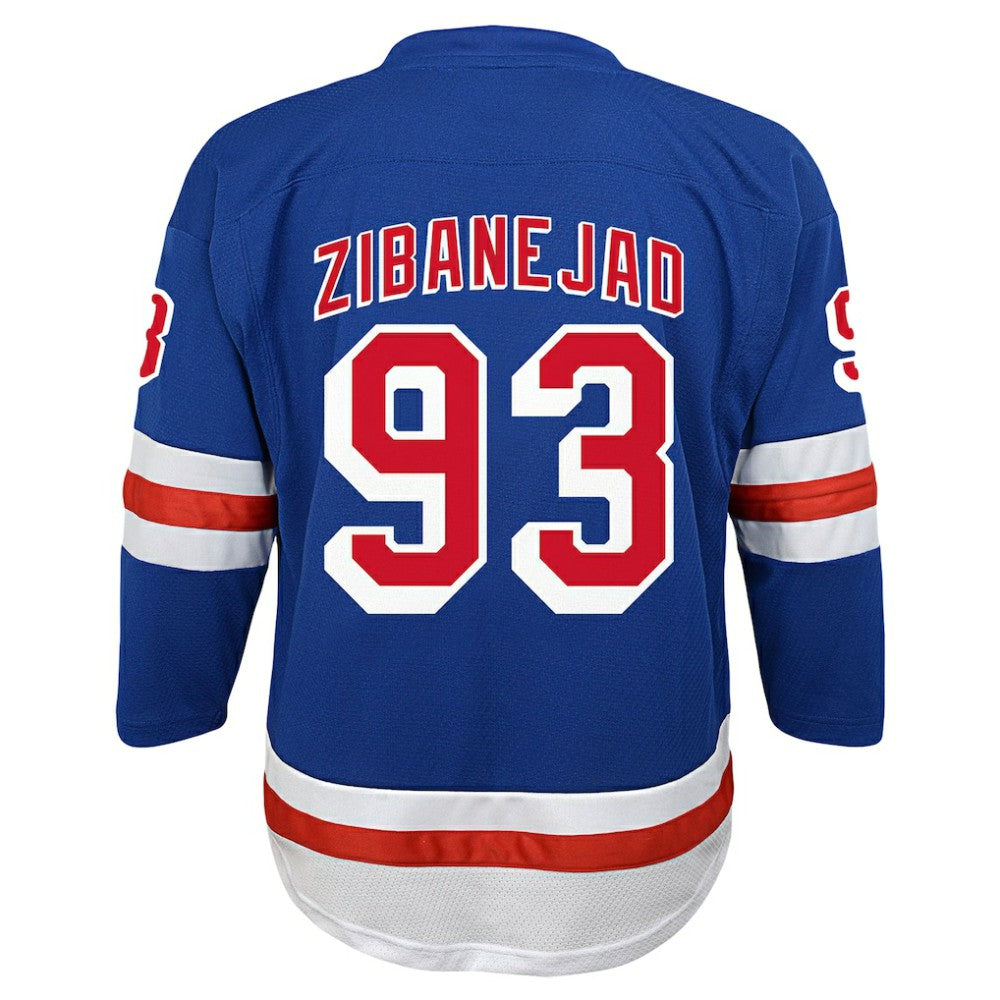 NHL Mika Zibanejad New York Rangers Youth Home Replica Player Jersey - Blue