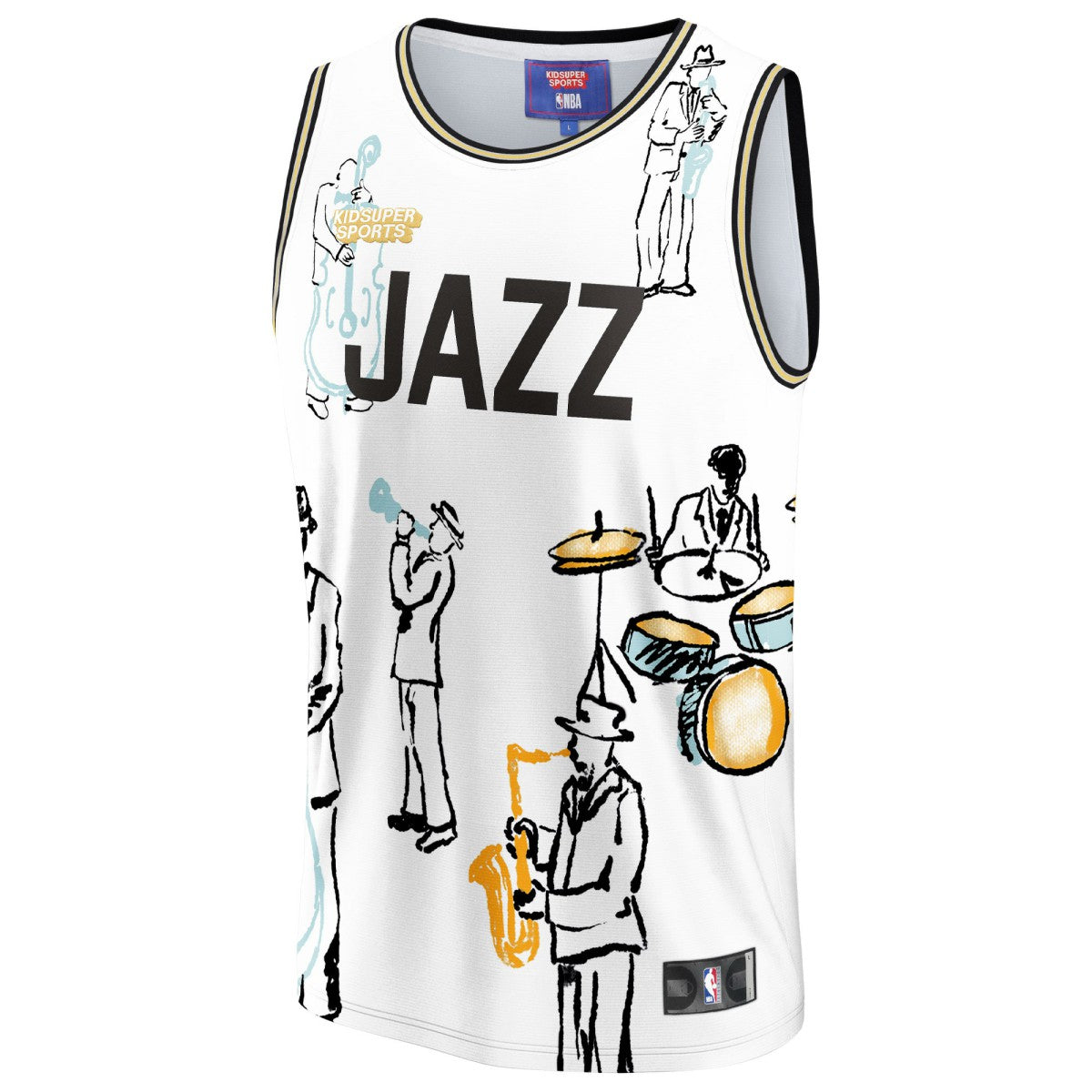 Utah Jazz NBA & KidSuper Studios Unisex Hometown Jersey White