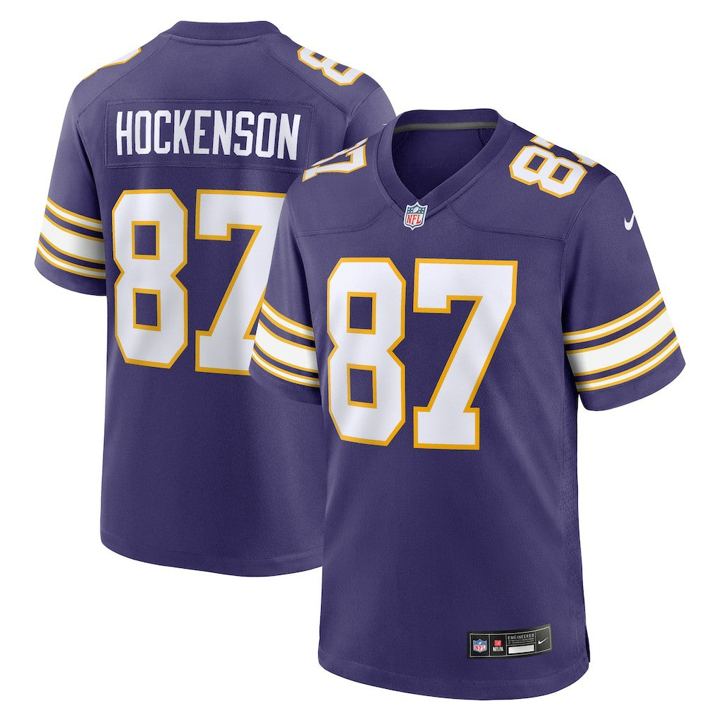 NFL T.J. Hockenson Minnesota Vikings Classic Player Game Jersey - Purple