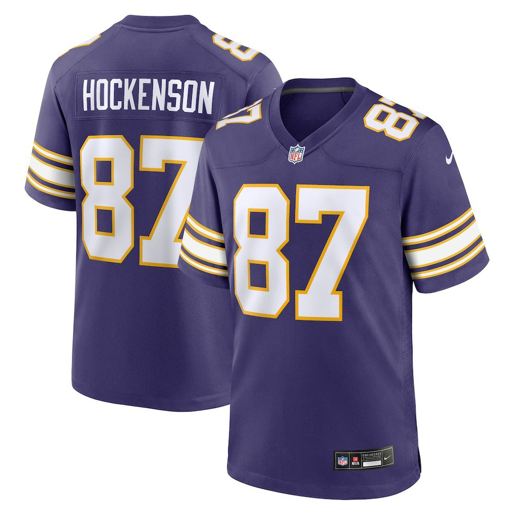 NFL T.J. Hockenson Minnesota Vikings Classic Player Game Jersey - Purple