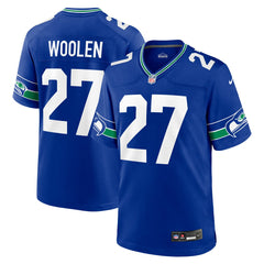 Tariq Woolen Seattle Seahawks Throwback Player Game Jersey Royal