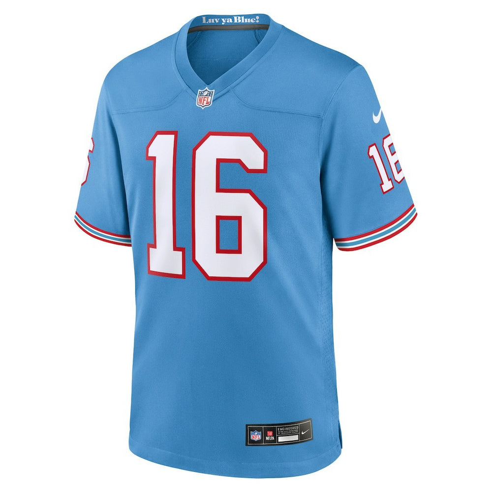 Treylon Burks Tennessee Titans Oilers Throwback Alternate Game Player Jersey Light Blue