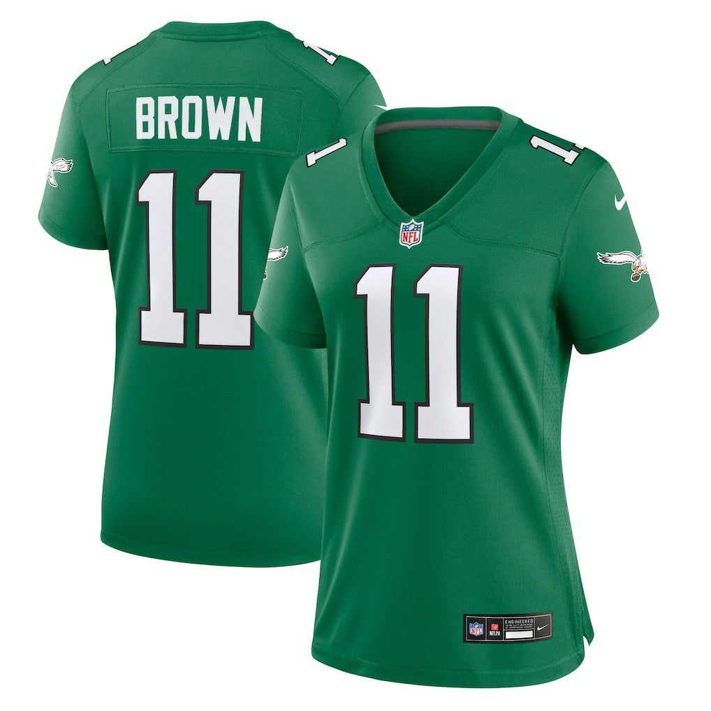 A.J. Brown Philadelphia Eagles Women's Player Jersey Kelly Green