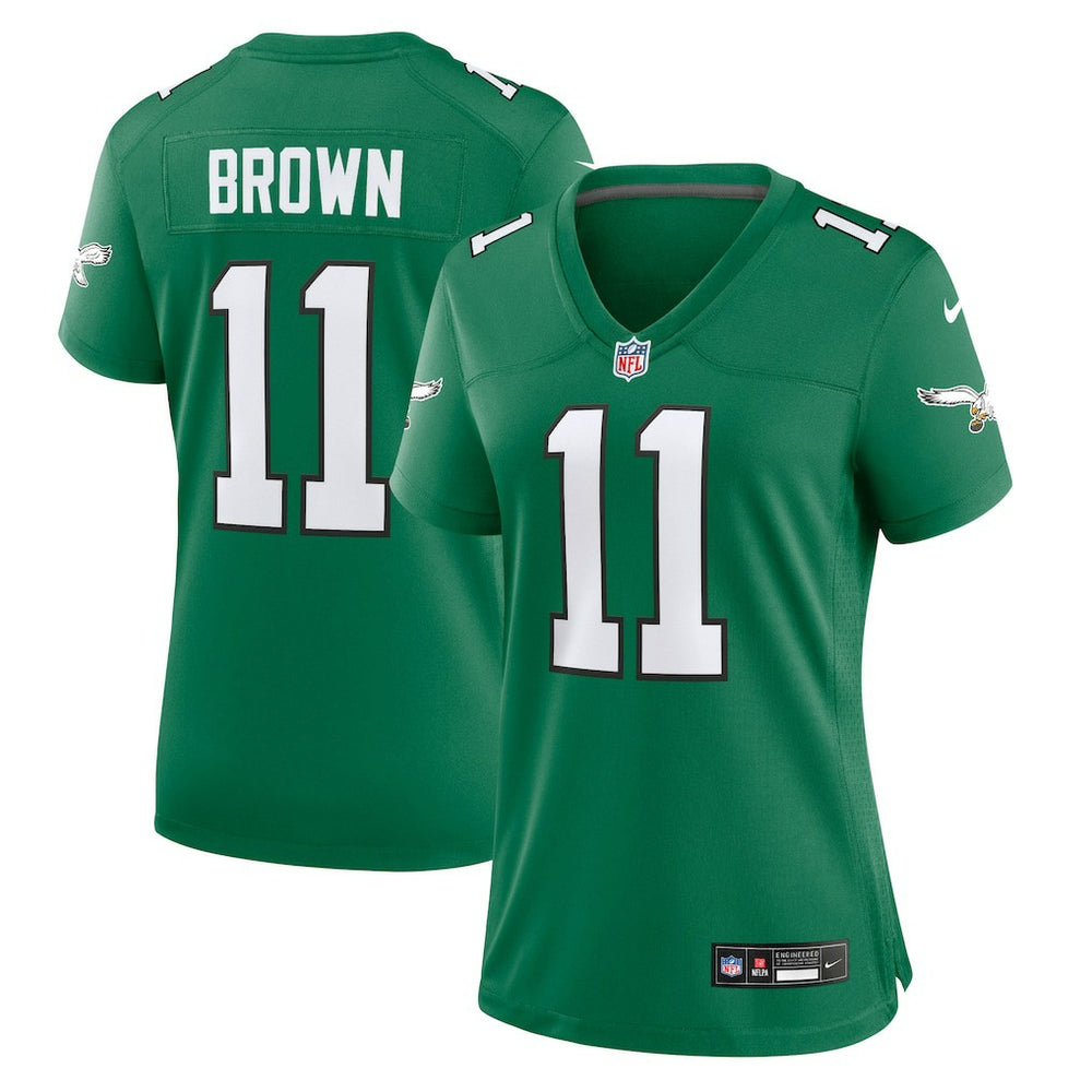 A.J. Brown Philadelphia Eagles Women's Player Jersey Kelly Green
