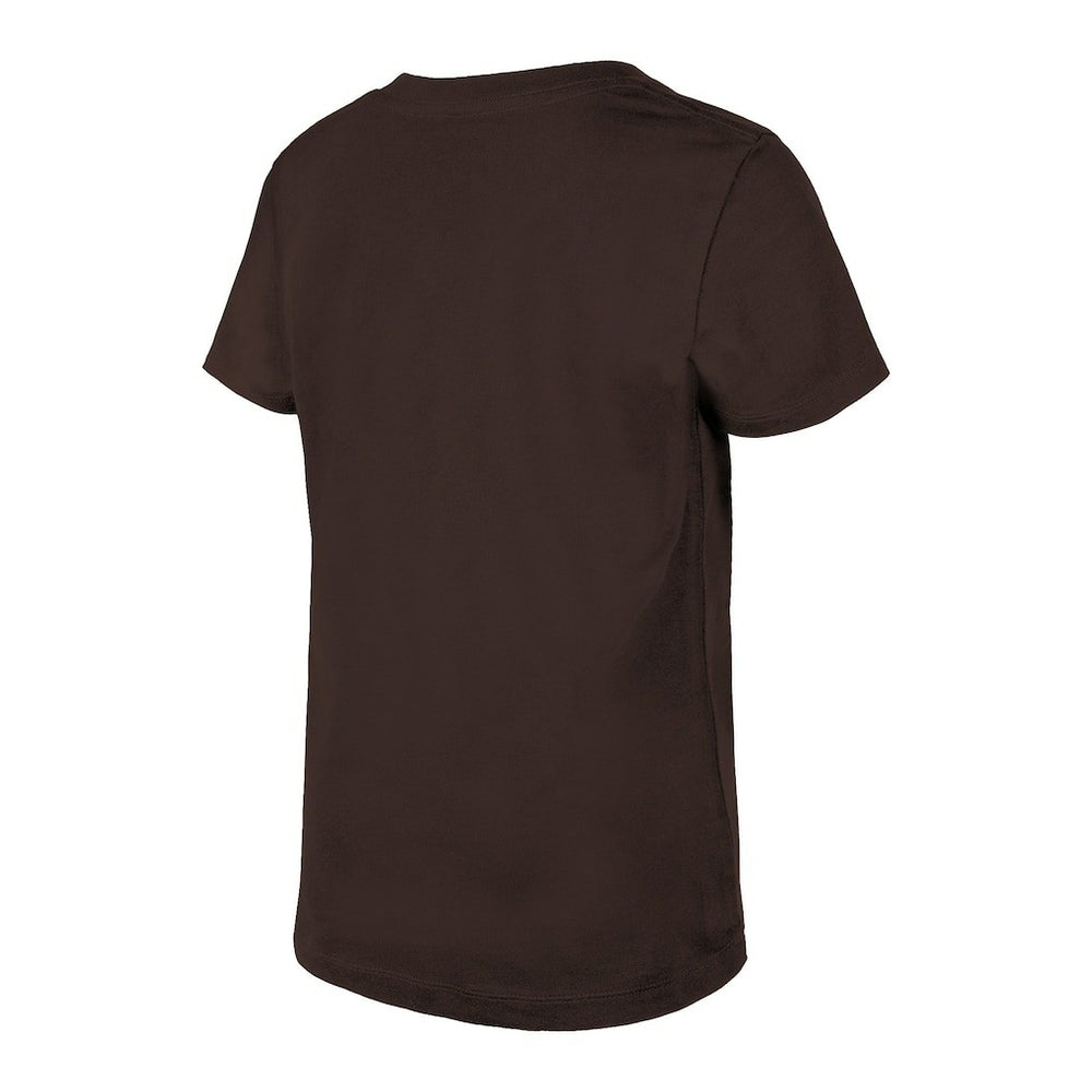 Cleveland Browns New Era Girls Youth Reverse Sequin V-Neck T-Shirt Brown