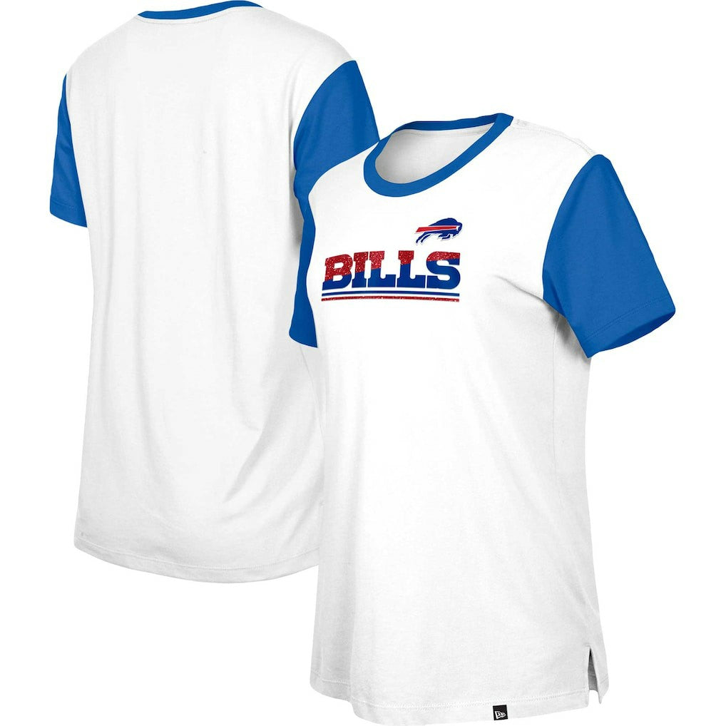 Buffalo Bills New Era Women's Third Down Colorblock T-Shirt White/Royal