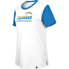 Los Angeles Chargers New Era Women's Third Down Colorblock T-Shirt White/Blue