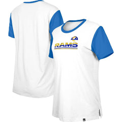 Los Angeles Rams New Era Women's Third Down Colorblock T-Shirt White/Royal