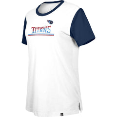 Tennessee Titans New Era Women's Third Down Colorblock T-Shirt White/Navy