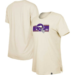 Minnesota Vikings New Era Women's Third Down Historic T-Shirt Tan