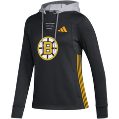 NHL Boston Bruins adidas Women's Refresh Skate Lace AEROREADY Pullover Hoodie - Black
