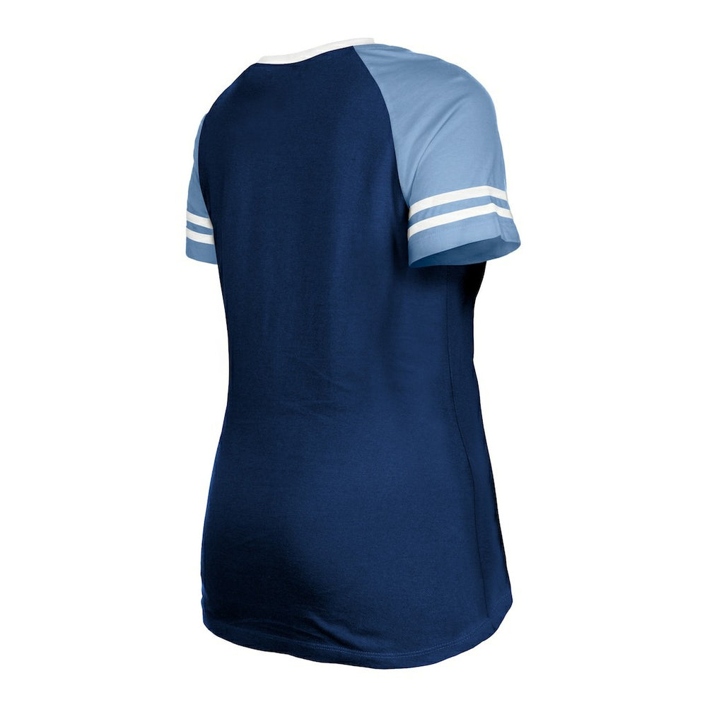 Tennessee Titans New Era Women's Raglan Lace-Up T-Shirt Navy