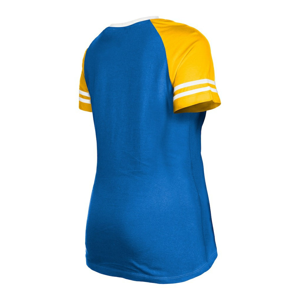 Los Angeles Rams New Era Women's Raglan Lace-Up T-Shirt Royal