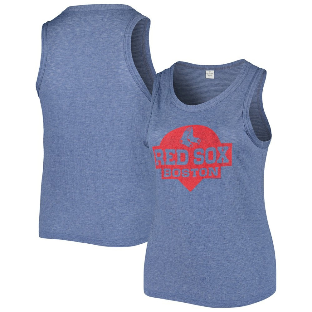 Boston Red Sox Soft as a Grape Women's Plus Size High Neck Tri-Blend Tank Top - Navy Tanks
