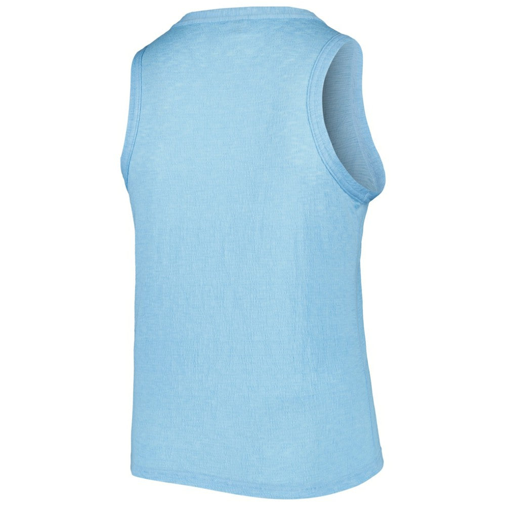 Chicago Cubs Soft as a Grape Women's Plus Size High Neck Tri-Blend Tank Top - Royal Tanks