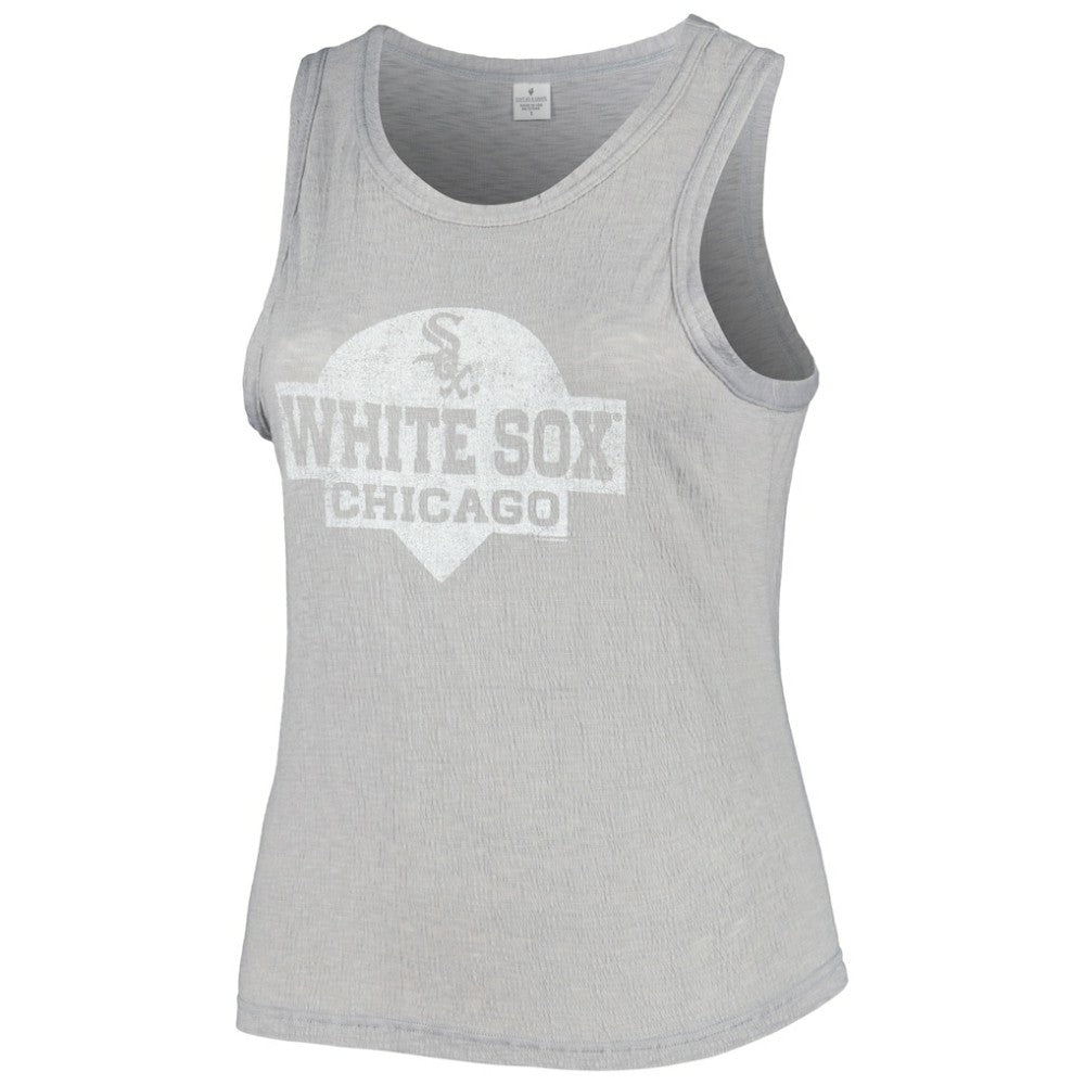 Chicago White Sox Soft as a Grape Women's Plus Size High Neck Tri-Blend Tank Top - Gray Tanks