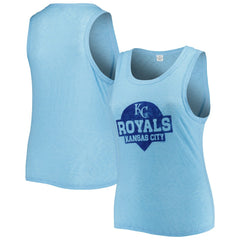 Kansas City Royals Soft as a Grape Women's Plus Size High Neck Tri-Blend Tank Top - Royal Tanks