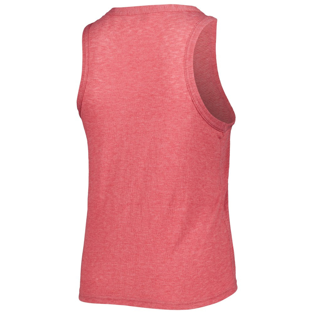 Los Angeles Angels Soft as a Grape Women's Plus Size High Neck Tri-Blend Tank Top - Red Tanks