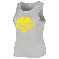 Pittsburgh Pirates Soft as a Grape Women's Plus Size High Neck Tri-Blend Tank Top - Gray Tanks