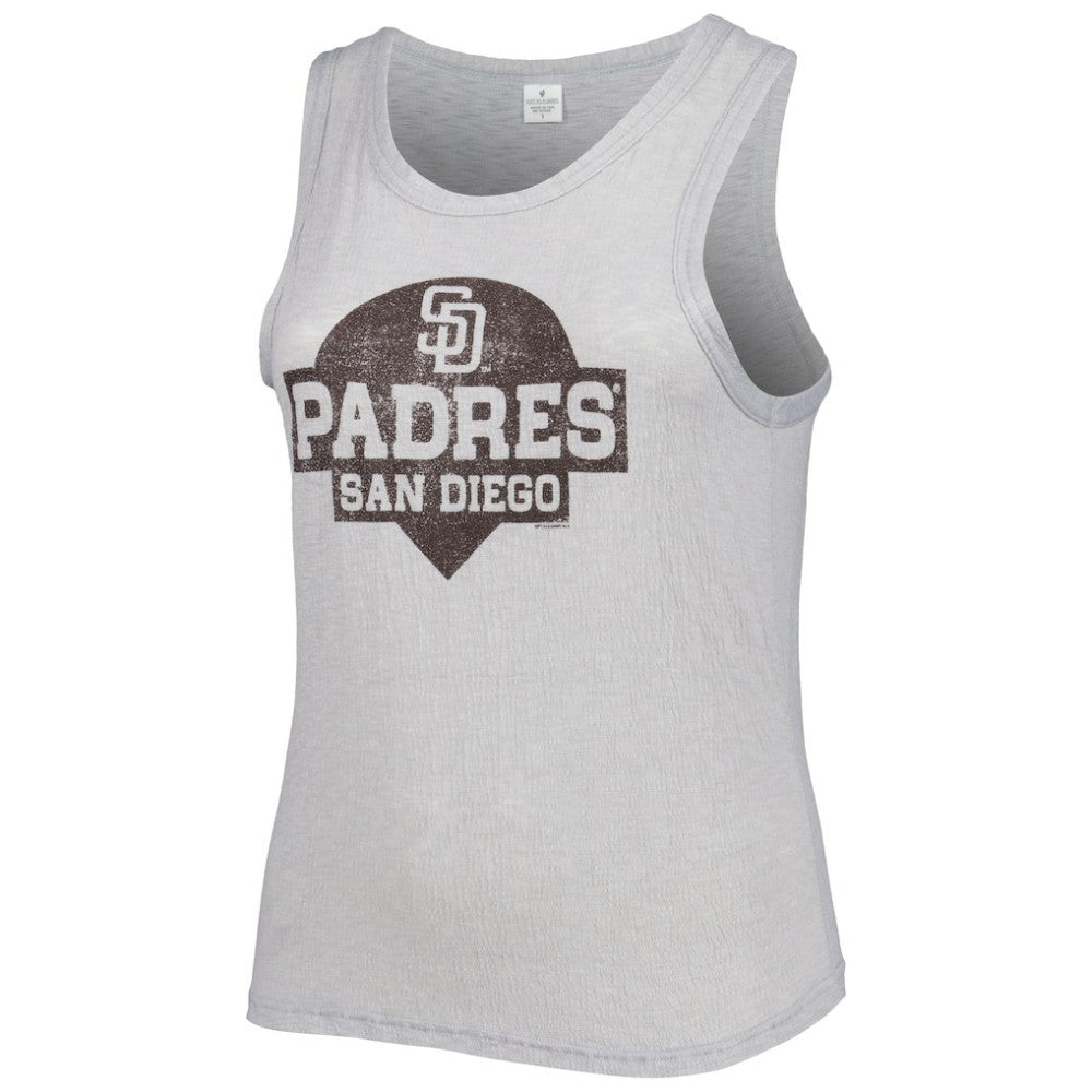 San Diego Padres Soft as a Grape Women's Plus Size High Neck Tri-Blend Tank Top - Gray Tanks