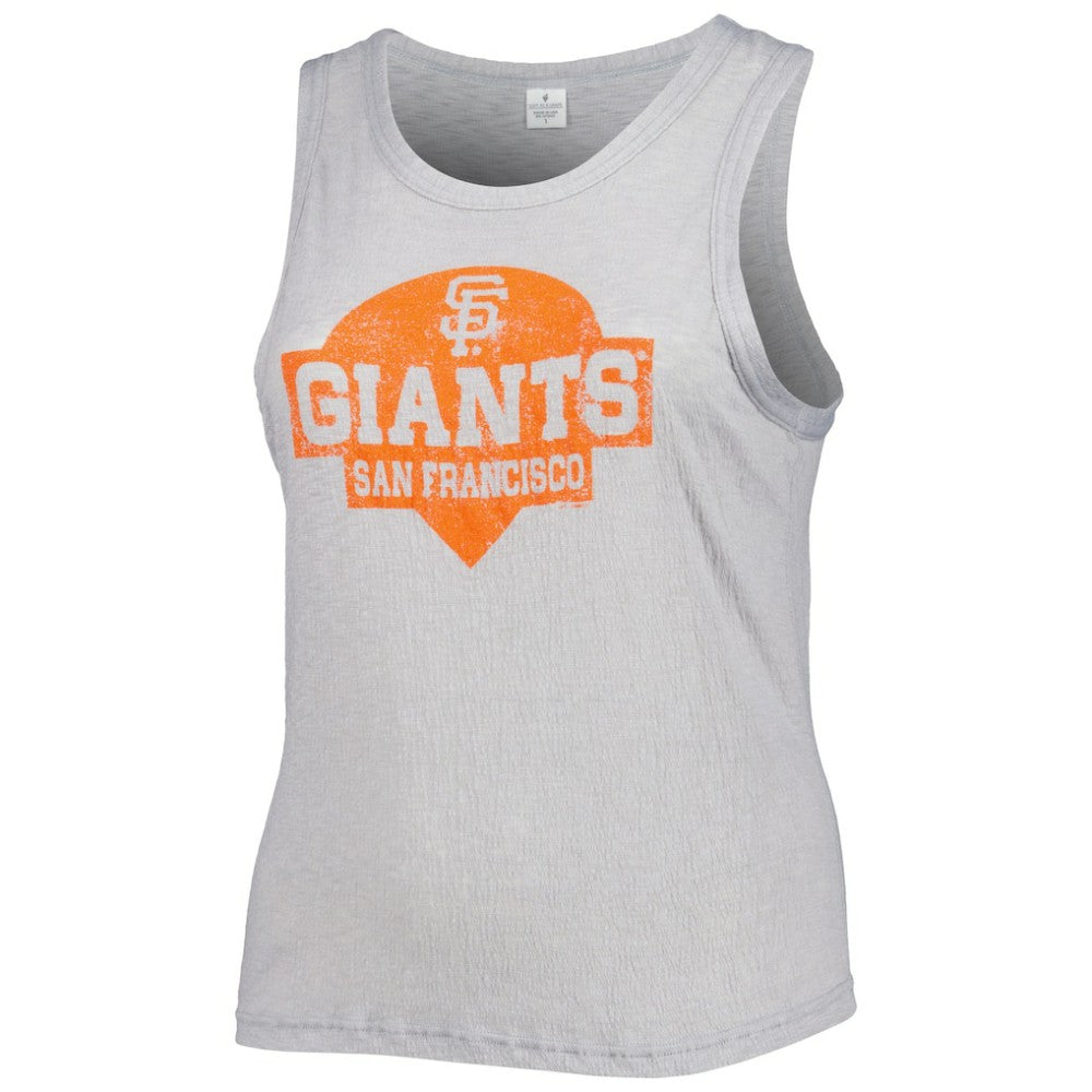 San Francisco Giants Soft as a Grape Women's Plus Size High Neck Tri-Blend Tank Top - Gray Tanks