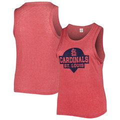 St. Louis Cardinals Soft as a Grape Women's Plus Size High Neck Tri-Blend Tank Top - Red Tanks