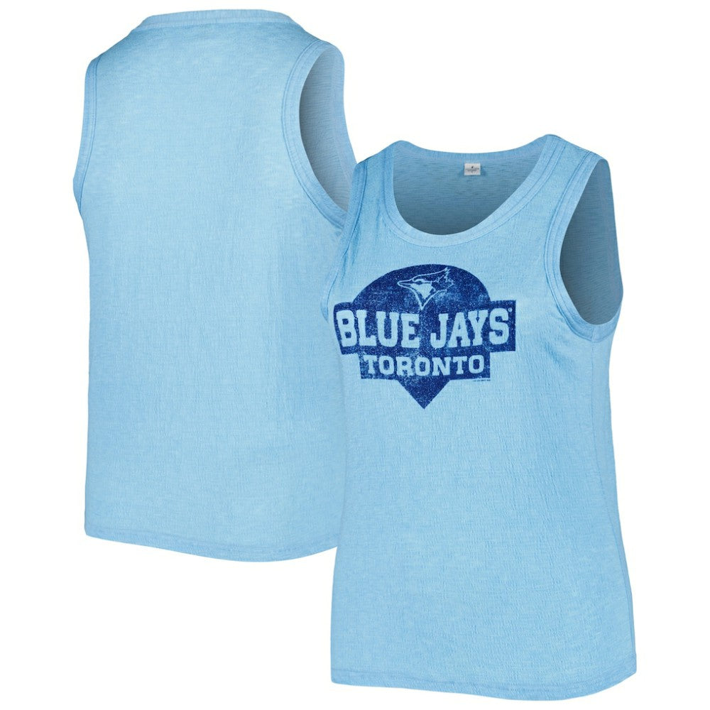 Toronto Blue Jays Soft as a Grape Women's Plus Size High Neck Tri-Blend Tank Top - Royal Tanks