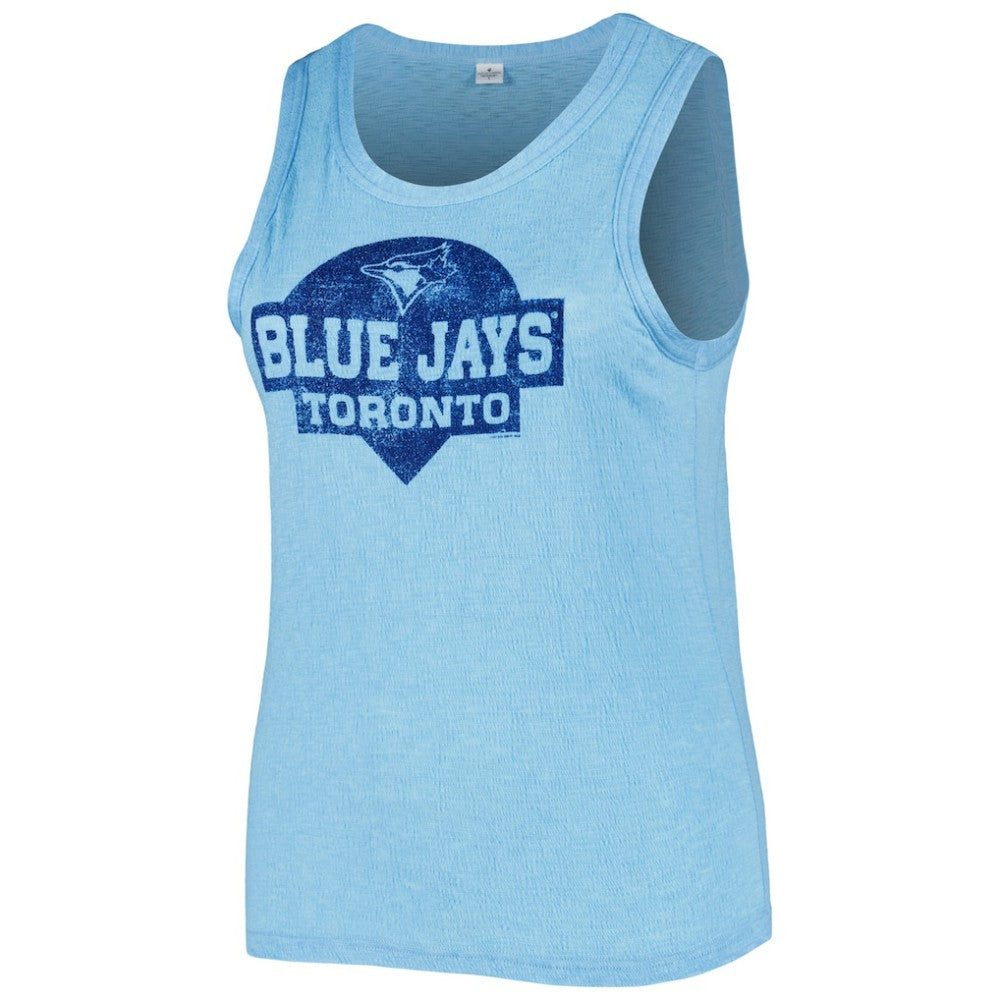 Toronto Blue Jays Soft as a Grape Women's Plus Size High Neck Tri-Blend Tank Top - Royal Tanks