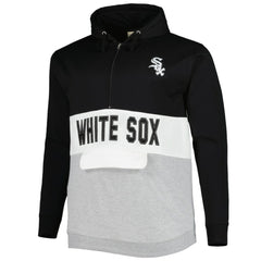 Chicago White Sox Big & Tall Fleece Half-Zip Hoodie - Black/White Hoodies
